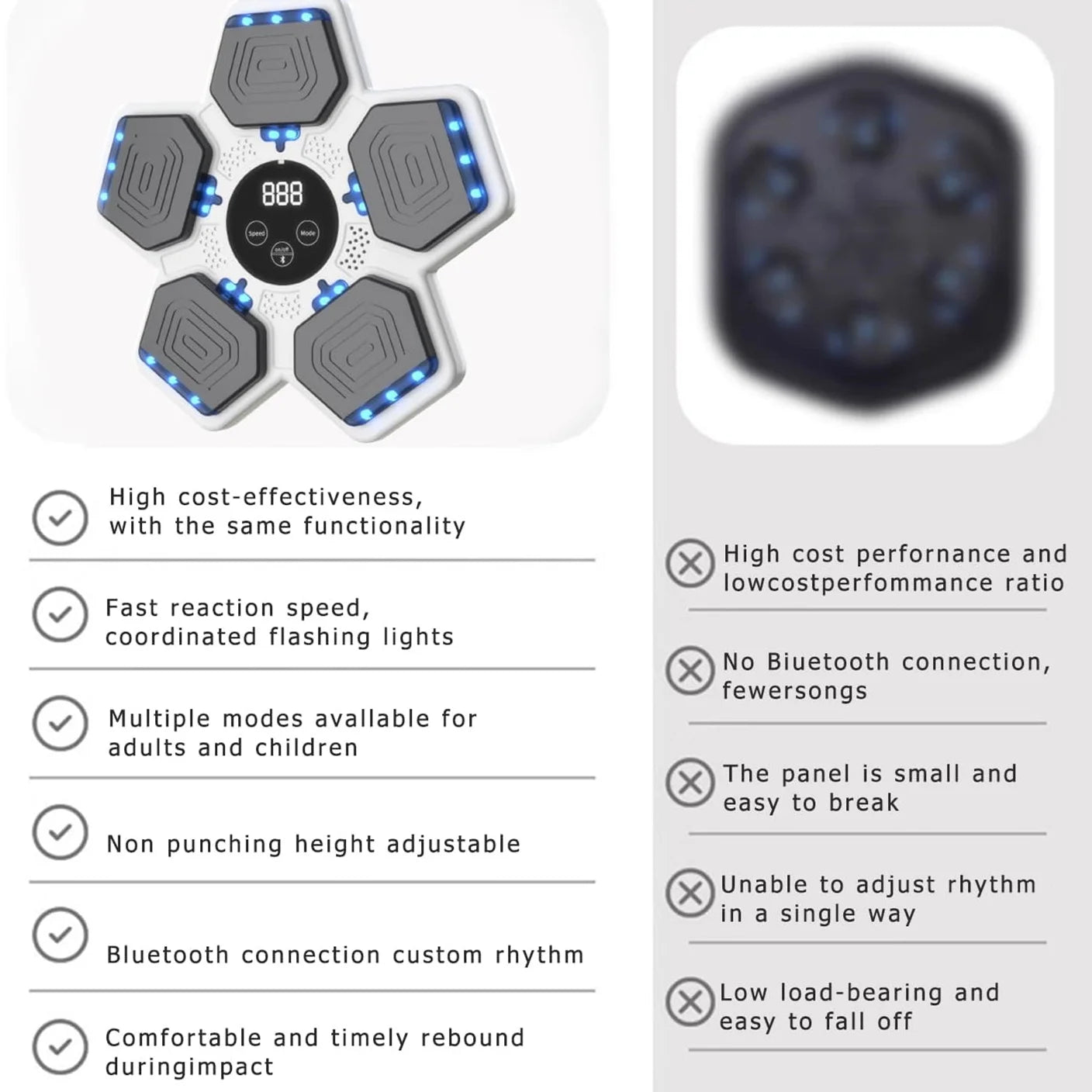 Upgraded Adult Smart Music Boxing Machine, Electronic Boxing Machine with Boxing Gloves, Boxing Music Fitness Machine with Smart Display, Smart Boxing Machine Wall-Mounted for Home Dnd Gym, White