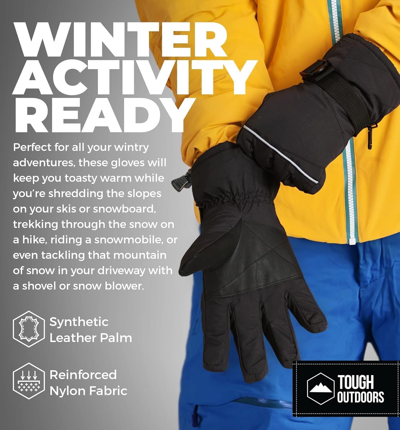 Ski Gloves for Men & Women -Thermal Snow Gloves & Waterproof Snowboarding Gloves - Warm Winter Gloves for Men