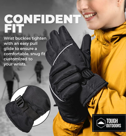 Ski Gloves for Men & Women -Thermal Snow Gloves & Waterproof Snowboarding Gloves - Warm Winter Gloves for Men